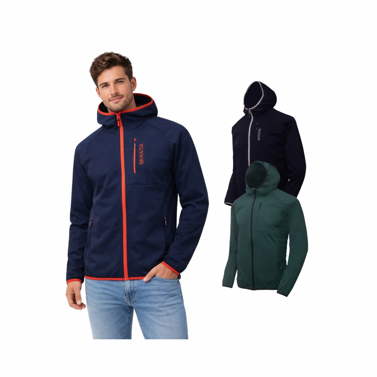Skratta Softshelljacke Herren mit Kapuze Bente