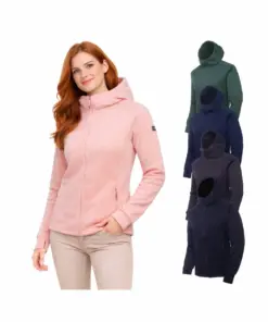 Skratta Strickfleecejacke Damen mit Kapuze Liska