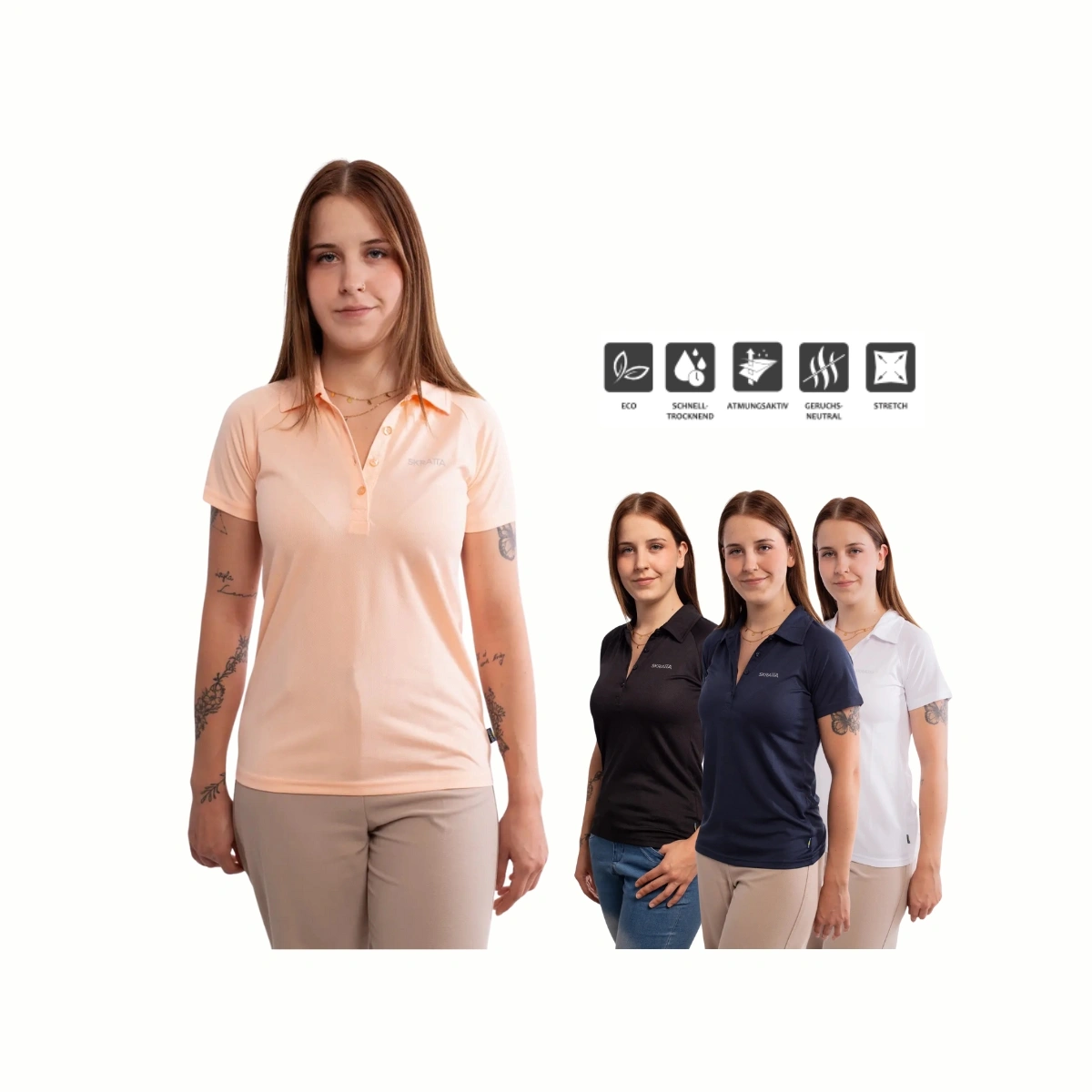 Damen Funktion Poloshirt Knut