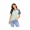5923514 Skratta Bente T Shirt Damen Model PearlGrey Front