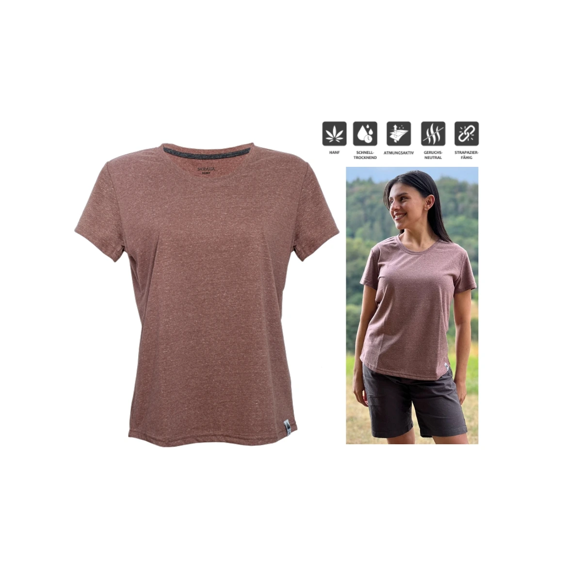 Skratta Mix Hanf T-Shirt Damen Brita