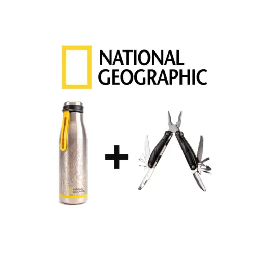 National Geographic Bundle, Set Trinkflasche, Multitool