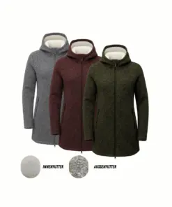 Frivild Sweden Strickfleecemantel mit Kapuze Damen