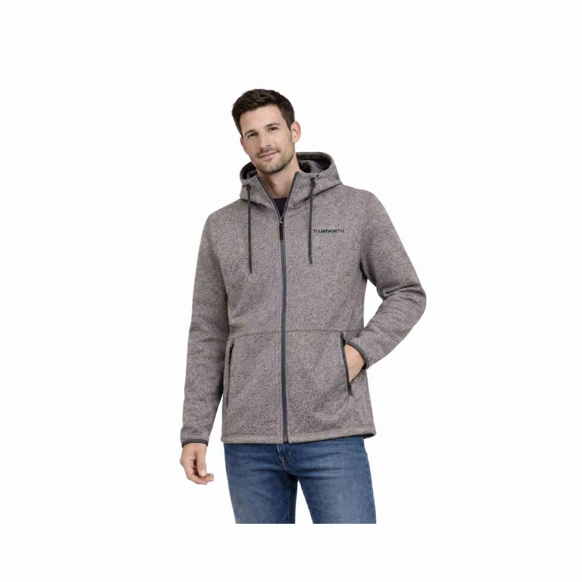 True North Herren Flatfleece Jacke mit Kapuze