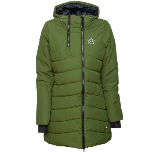 Coat Ladies Long Black/ Green Vancouver